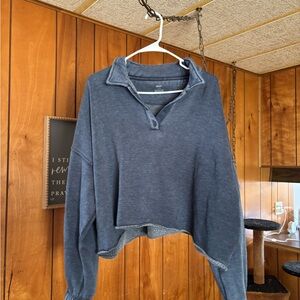 Aerie Blue Cropped Sweatshirt